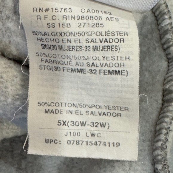 JMS Just my Size by Hanes Womens Size 5X Sweatpants Gray Wide Leg Comfy - Picture 4 of 10